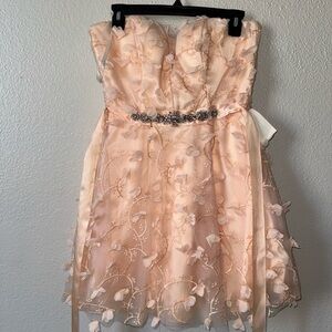 Rare Editions Peach Floral Dress